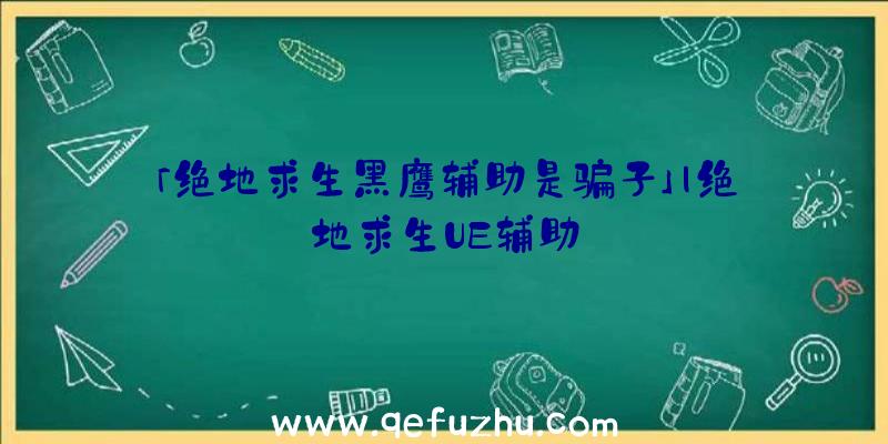 「绝地求生黑鹰辅助是骗子」|绝地求生UE辅助